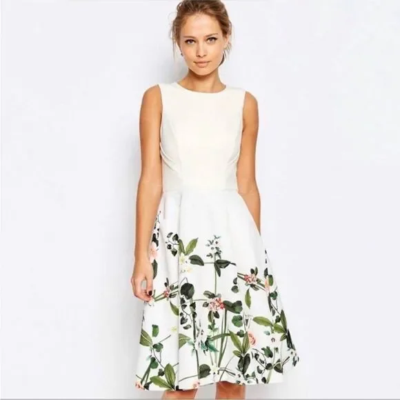 TED BAKER Karoline Secret Trellis Sleeveless Dress - Picture 1 of 13